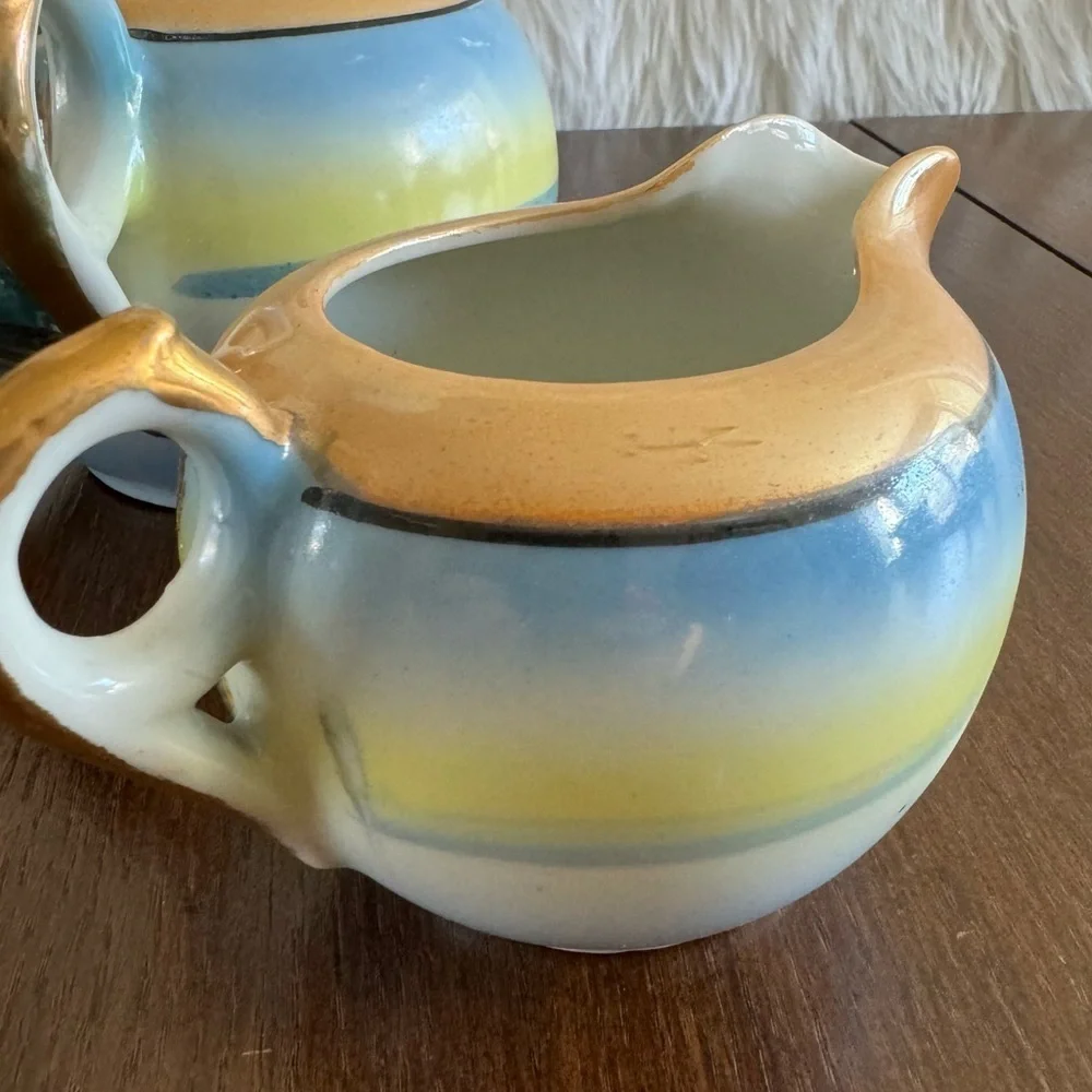 Vintage Lusterware Swan 3Pc Tea Set 1940’s 1950’s